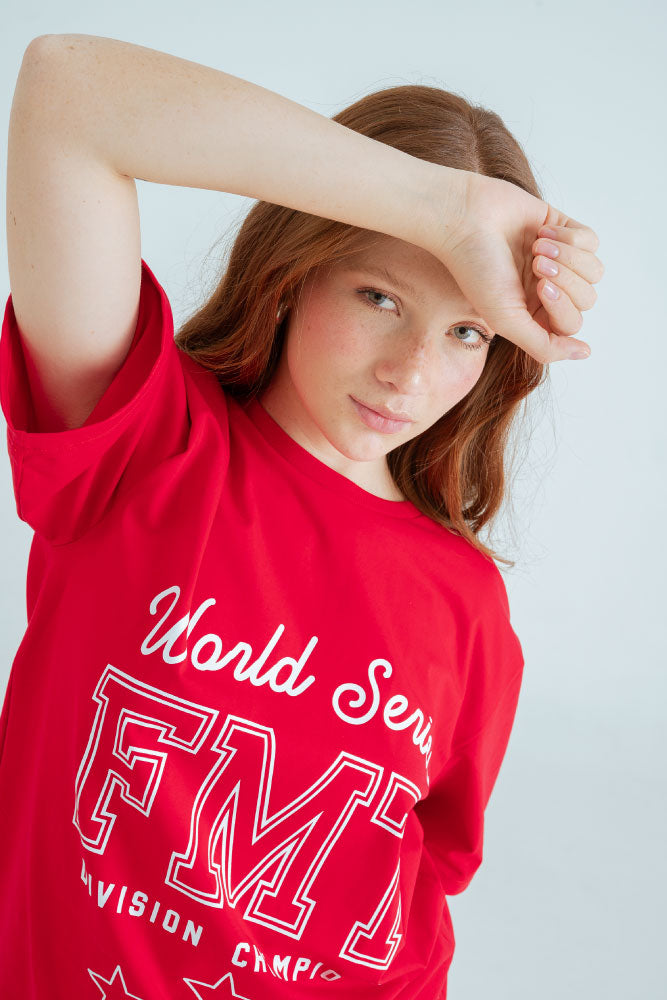 CAMISETA OVERSIZE ROJA