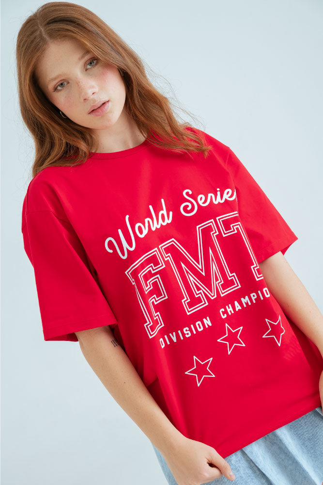 CAMISETA OVERSIZE ROJA