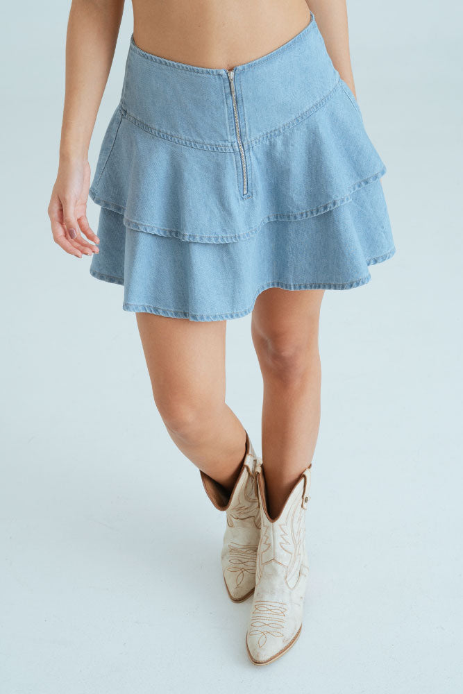 FALDA DENIM CAPAS