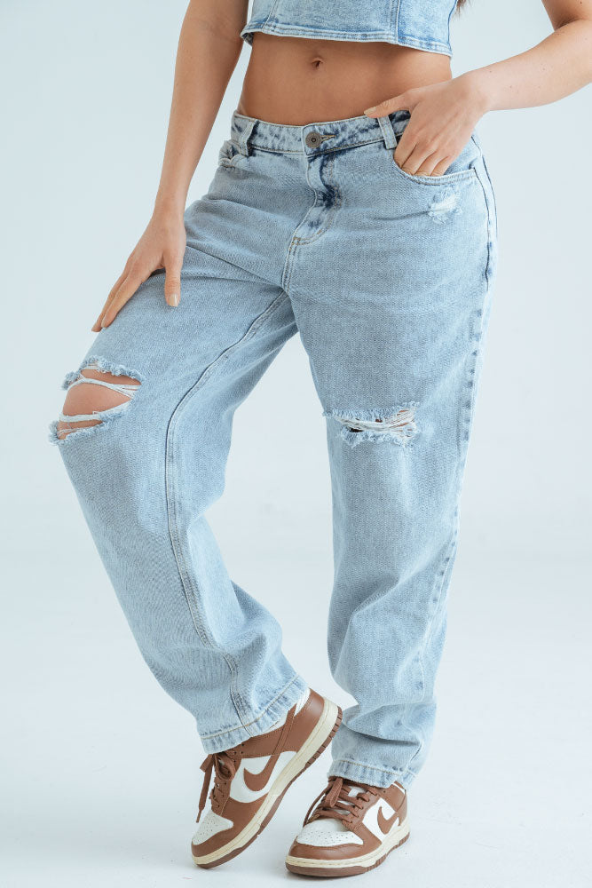 JEANS MOM ROTOS
