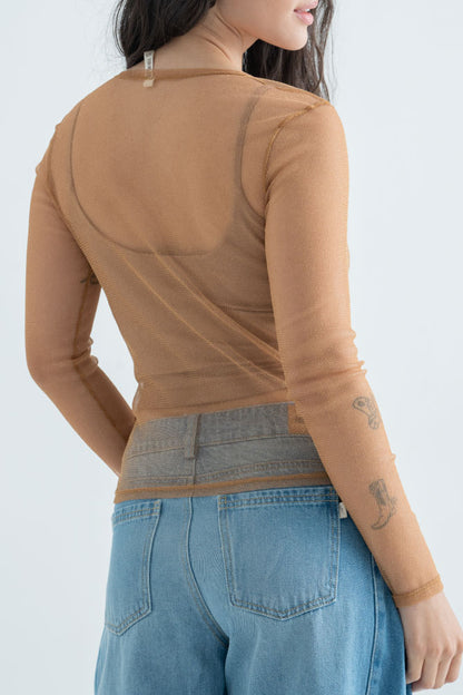 Top Mesh Manga Larga