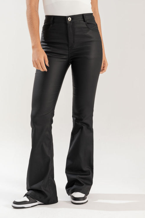 Pantalon Flare Leather