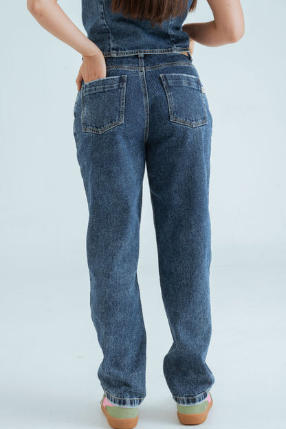 JEANS MOM OJALETE