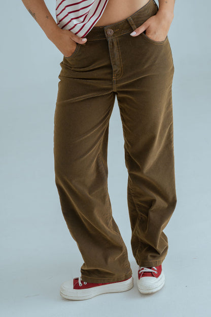 JEANS VELVET OLIVE