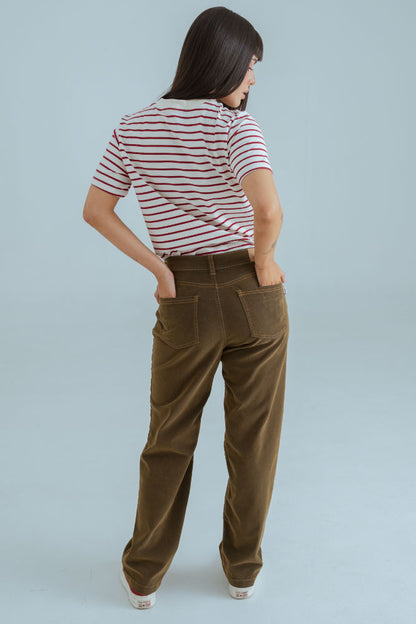 JEANS VELVET OLIVE