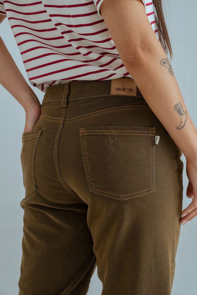 JEANS VELVET OLIVE